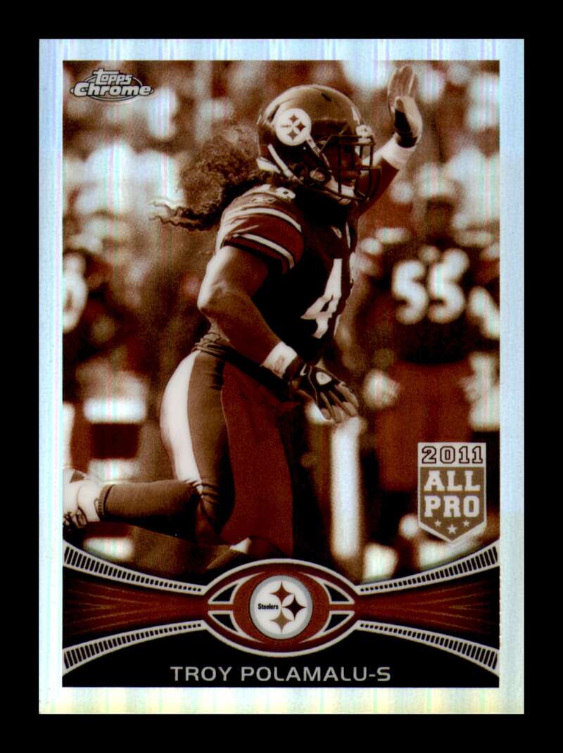 Load image into Gallery viewer, 2012 Topps Chrome Sepia Refractor Troy Polamalu #125 Pittsburgh Steelers /99  Image 1
