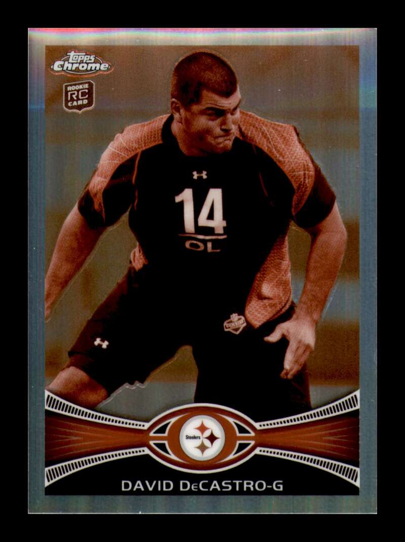 Load image into Gallery viewer, 2012 Topps Chrome Sepia Refractor David DeCastro #138 Pittsburgh Steelers Rookie RC /99  Image 1
