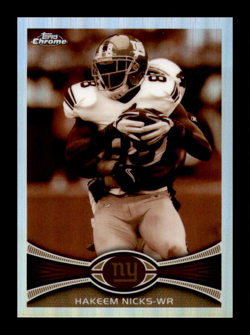 Load image into Gallery viewer, 2012 Topps Chrome Sepia Refractor Hakeem Nicks #160 New York Giants /99  Image 1
