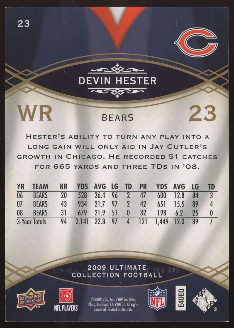 Load image into Gallery viewer, 2009 Upper Deck Ultimate Collection Devin Hester #23 Chicago Bears /375 Image 2
