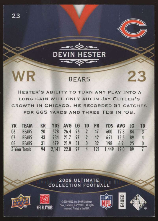 2009 Upper Deck Ultimate Collection Devin Hester 