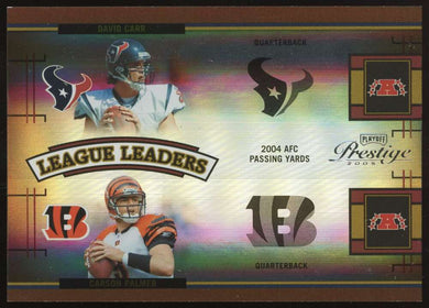 2005 Playoff Prestige League Leaders Holofoil David Carr Carson Palmer Marc Bulger Aaron Brooks 