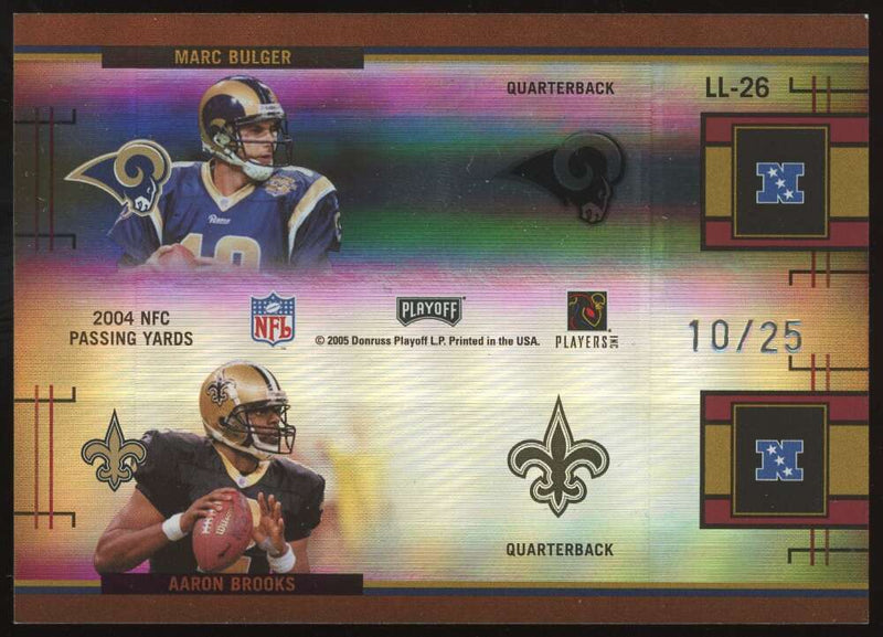 Load image into Gallery viewer, 2005 Playoff Prestige League Leaders Holofoil David Carr Carson Palmer Marc Bulger Aaron Brooks #LL-26 /25  Image 2
