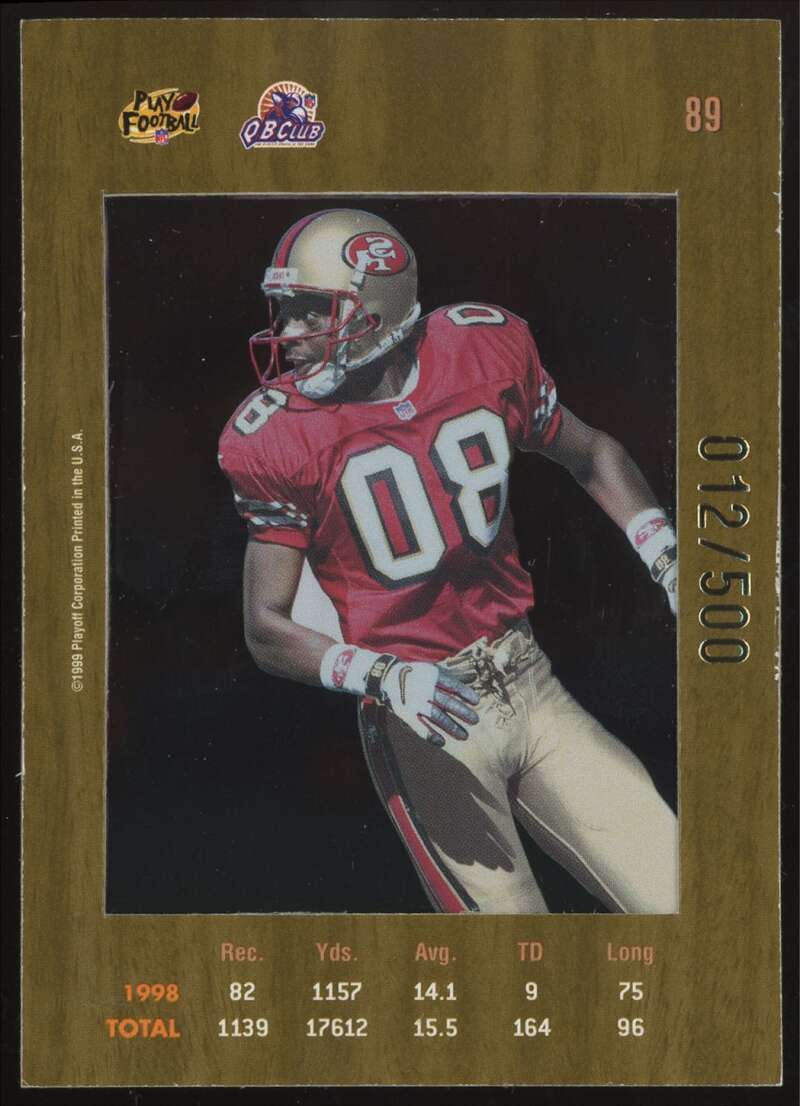 Load image into Gallery viewer, 1999 Playoff Absolute SSD Coaches Collection Silver Jerry Rice #89 San Francisco 49ers /500  Image 2
