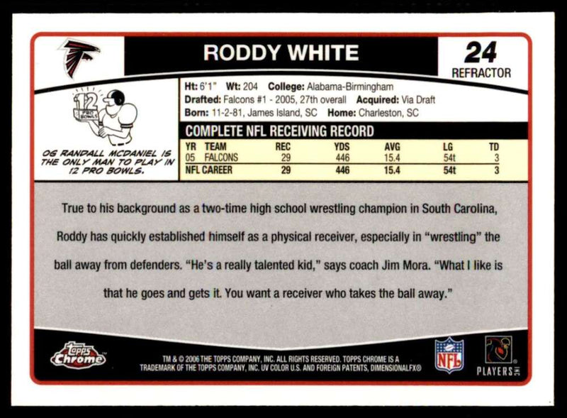 Load image into Gallery viewer, 2006 Topps Chrome Refractor Roddy White #24 Atlanta Falcons Image 2
