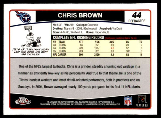 2006 Topps Chrome Refractor Chris Brown 