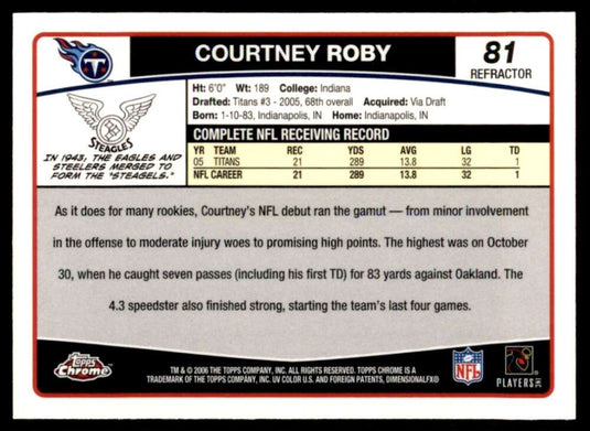 2006 Topps Chrome Refractor Courtney Roby 