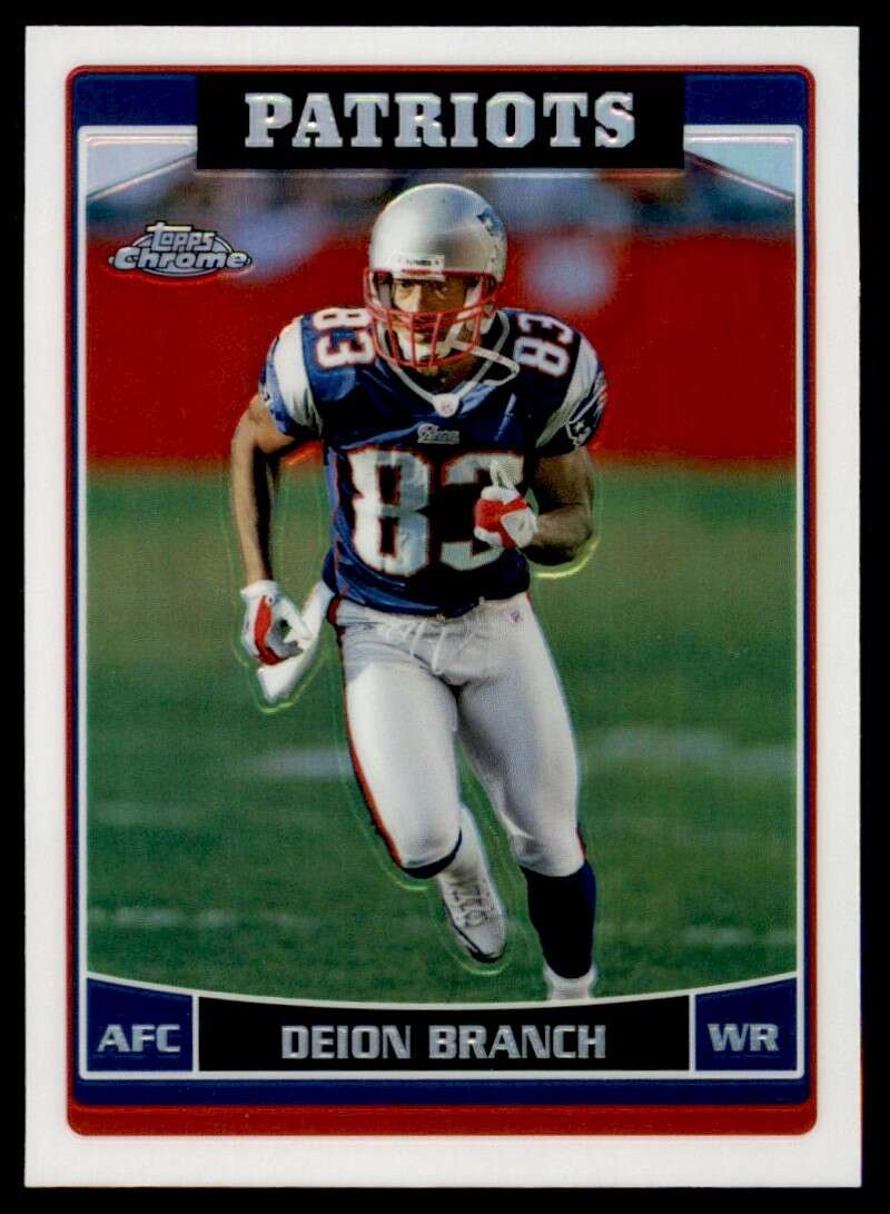 Load image into Gallery viewer, 2006 Topps Chrome Refractor Deion Branch #104 New England Patriots Image 1
