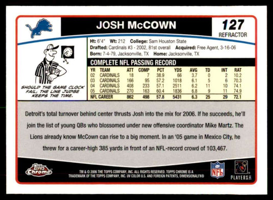 2006 Topps Chrome Refractor Josh McCown 