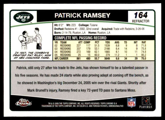 2006 Topps Chrome Refractor Patrick Ramsey