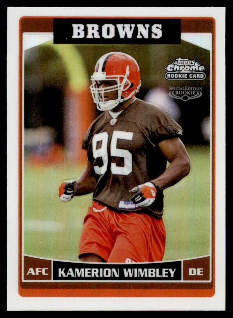 Load image into Gallery viewer, 2006 Topps Chrome Refractor Kamerion Wimbley #166 Cleveland Browns Rookie RC Image 1
