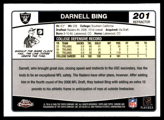 2006 Topps Chrome Refractor Darnell Bing 