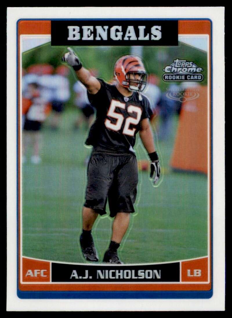 Load image into Gallery viewer, 2006 Topps Chrome Refractor A.J. Nicholson #208 Cincinnati Bengals Rookie RC Image 1
