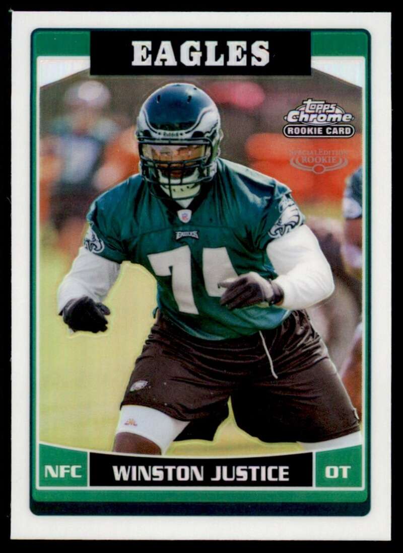 Load image into Gallery viewer, 2006 Topps Chrome Refractor Winston Justice #210 Philadelphia Eagles Rookie RC Image 1
