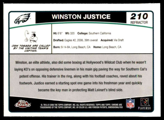 2006 Topps Chrome Refractor Winston Justice