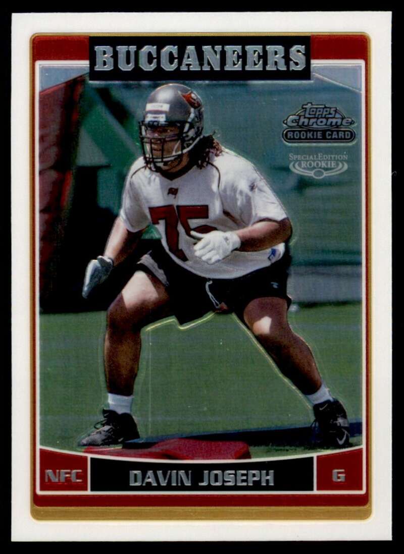 Load image into Gallery viewer, 2006 Topps Chrome Refractor Davin Joseph #216 Tampa Bay Buccaneers Rookie RC Image 1
