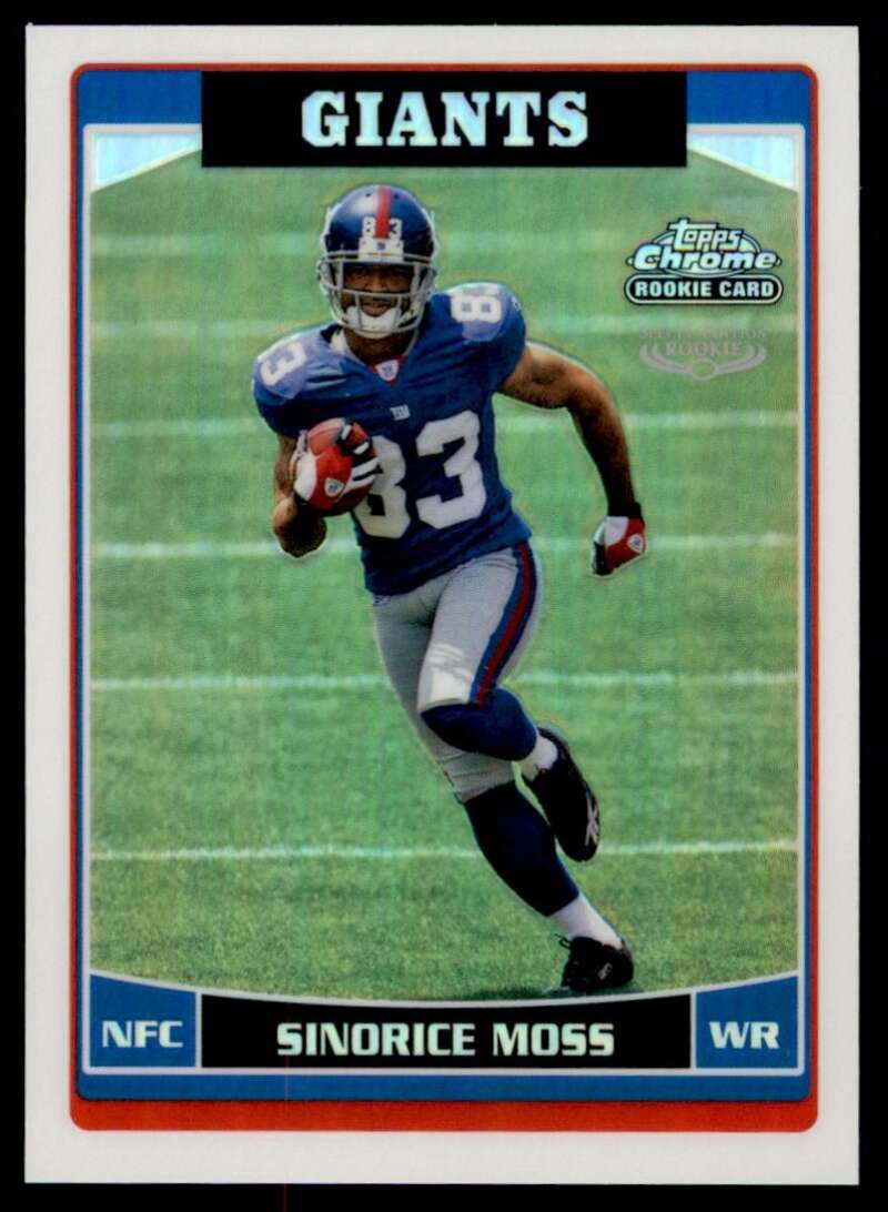 Load image into Gallery viewer, 2006 Topps Chrome Refractor Sinorice Moss #226 New York Giants Rookie RC Image 1
