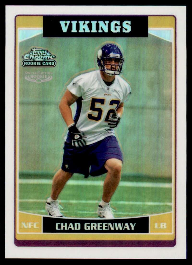 Load image into Gallery viewer, 2006 Topps Chrome Refractor Chad Greenway #232 Minnesota Vikings Rookie RC Image 1
