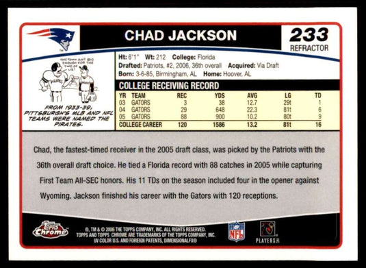 2006 Topps Chrome Refractor Chad Jackson 