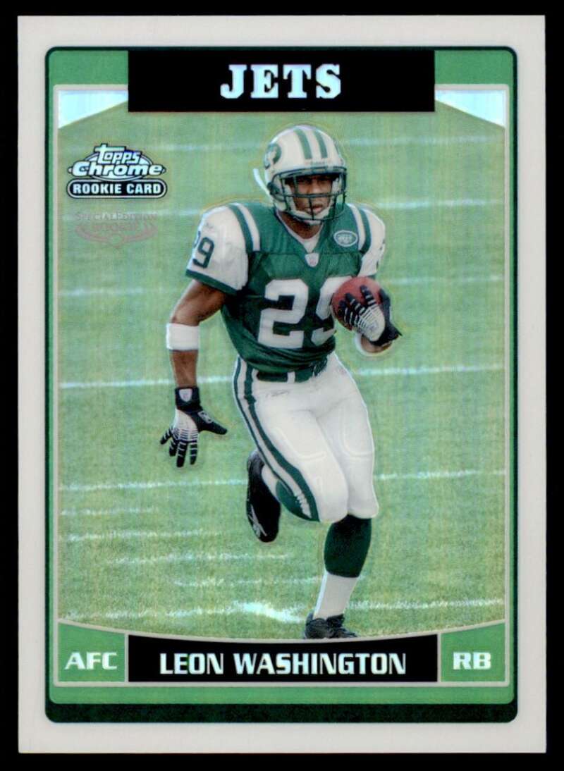 Load image into Gallery viewer, 2006 Topps Chrome Refractor Leon Washington #238 New York Jets Rookie RC Image 1
