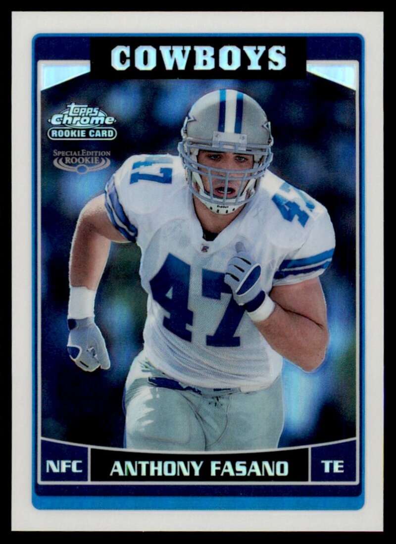 Load image into Gallery viewer, 2006 Topps Chrome Refractor Anthony Fasano #249 Dallas Cowboys Rookie  RC Image 1
