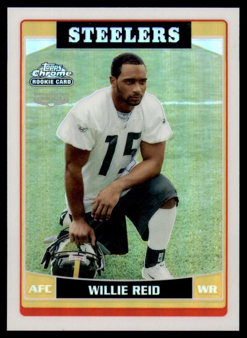 Load image into Gallery viewer, 2006 Topps Chrome Refractor Willie Reid #270 Pittsburgh Steelers Rookie RC Image 1
