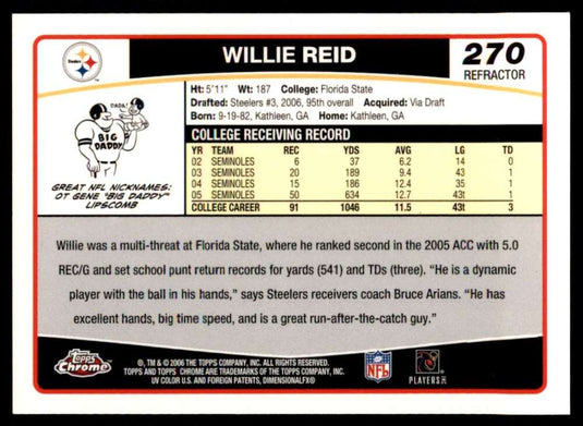 2006 Topps Chrome Refractor Willie Reid