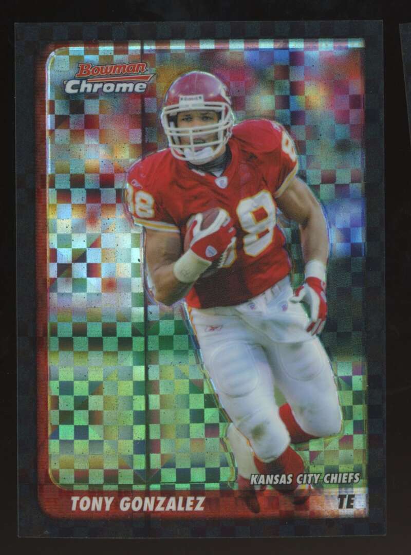 Load image into Gallery viewer, 2003 Bowman Chrome Xfractor Tony Gonzalez #19 Kansas City Chiefs /250 Image 1
