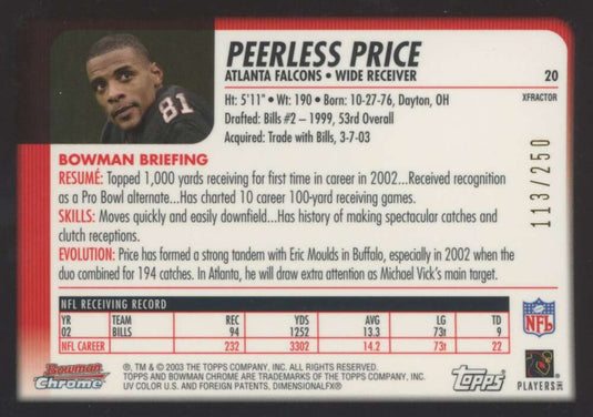 2003 Bowman Chrome Xfractor Peerless Price