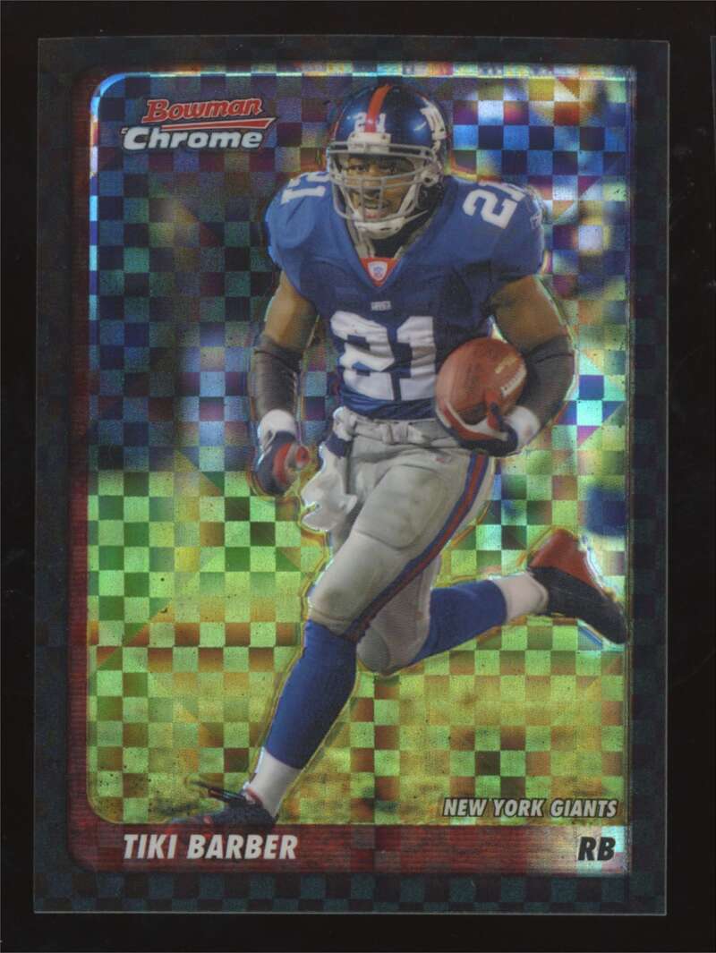 Load image into Gallery viewer, 2003 Bowman Chrome Xfractor Tiki Barber #33 New York Giants /250 Image 1
