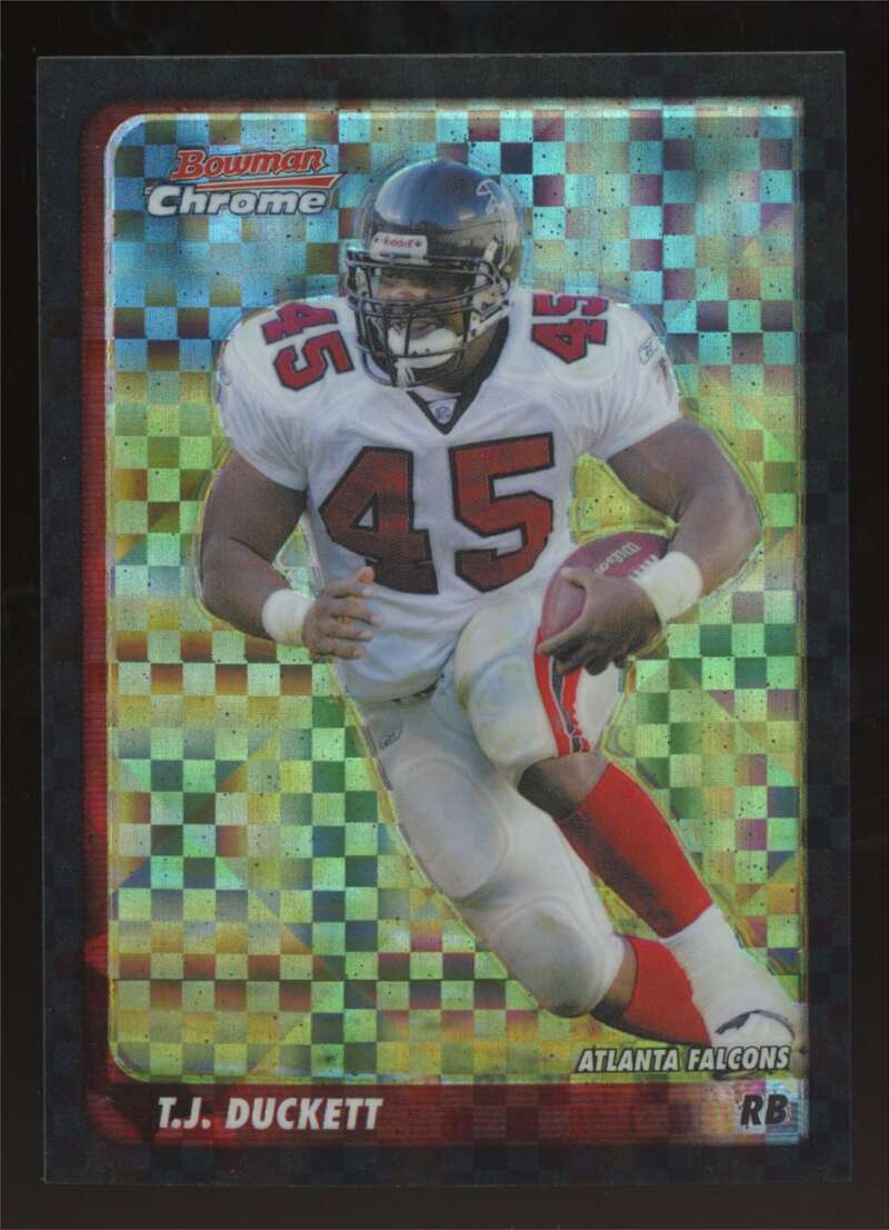 Load image into Gallery viewer, 2003 Bowman Chrome Xfractor T.J. Duckett #66 Atlanta Falcons /250 Image 1
