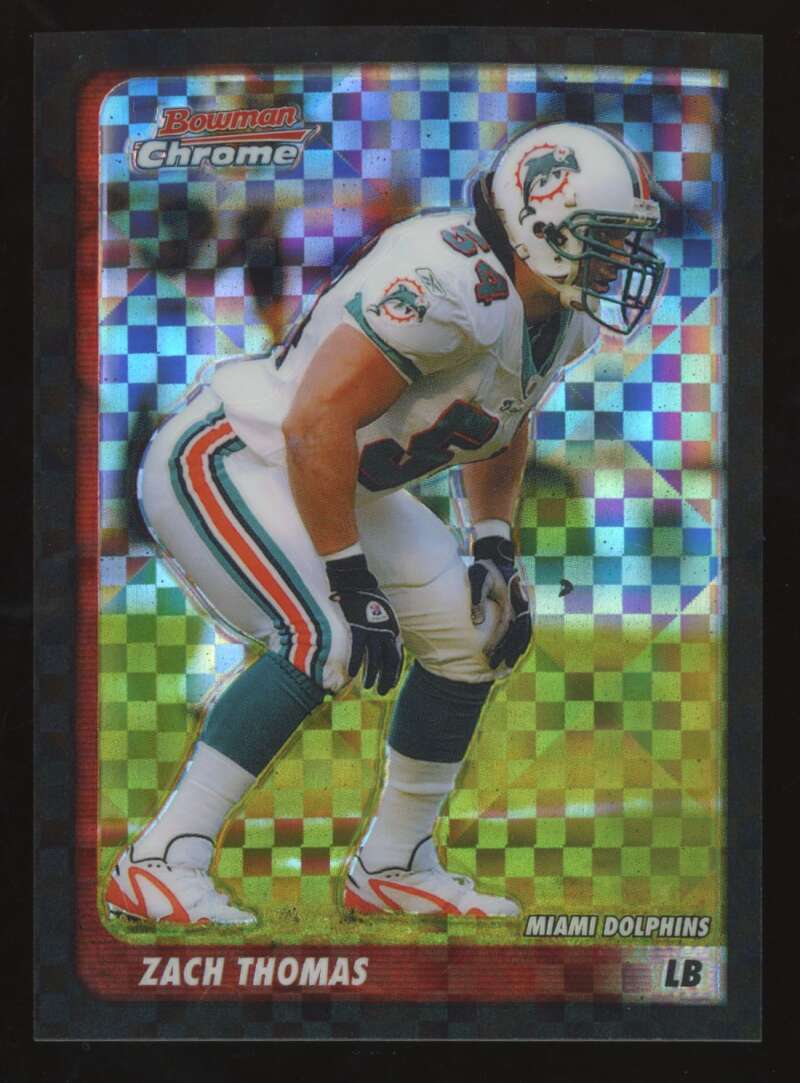 Load image into Gallery viewer, 2003 Bowman Chrome Xfractor Zach Thomas #77 Miami Dolphins /250 Image 1
