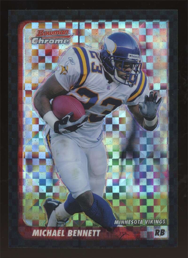 Load image into Gallery viewer, 2003 Bowman Chrome Xfractor Michael Bennett #93 Minnesota Vikings /250 Image 1
