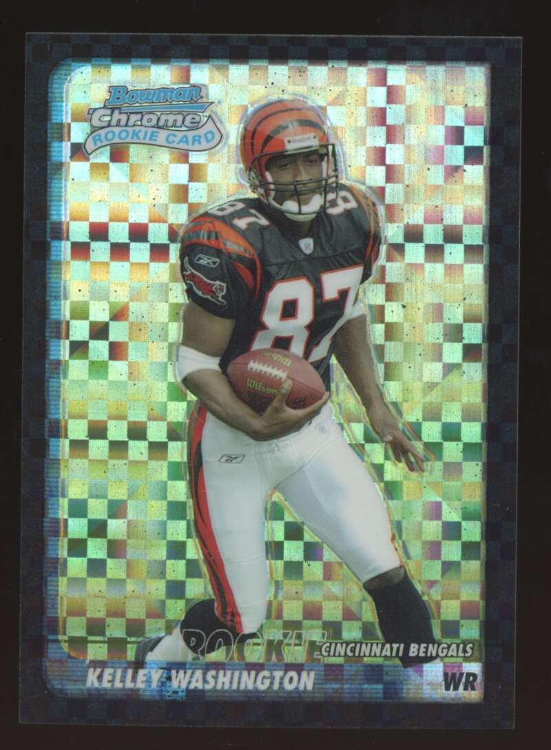 Load image into Gallery viewer, 2003 Bowman Chrome Xfractor Kelley Washington #115 Cincinnati Bengals /250 Image 1
