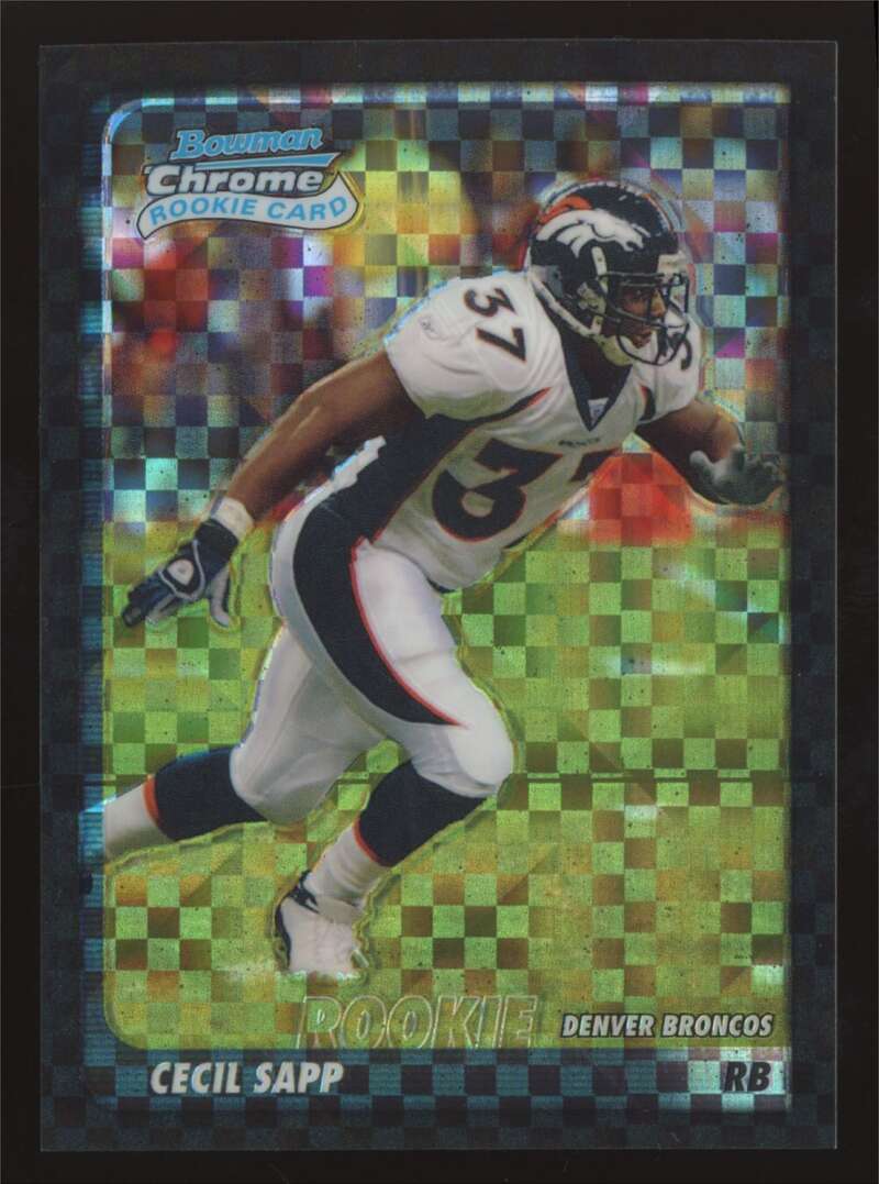 Load image into Gallery viewer, 2003 Bowman Chrome Xfractor Cecil Sapp #133 Denver Broncos /250 Image 1
