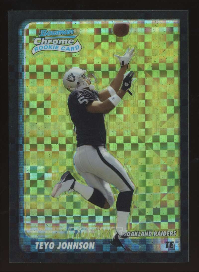 Load image into Gallery viewer, 2003 Bowman Chrome Xfractor Teyo Johnson #137 Oakland Raiders /250 Image 1
