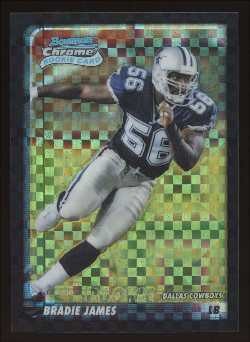 Load image into Gallery viewer, 2003 Bowman Chrome Xfractor Bradie James #141 Dallas Cowboys /250 Image 1
