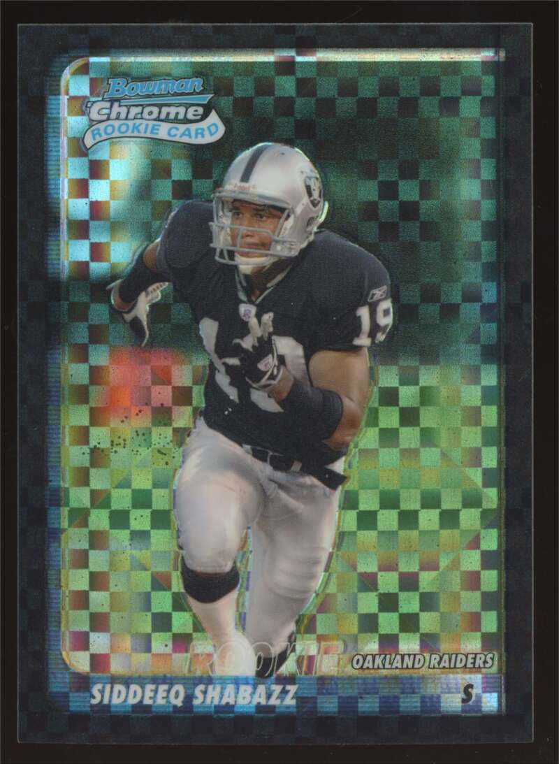 Load image into Gallery viewer, 2003 Bowman Chrome Xfractor Siddeeq Shabazz #150 Oakland Raiders /250 Image 1
