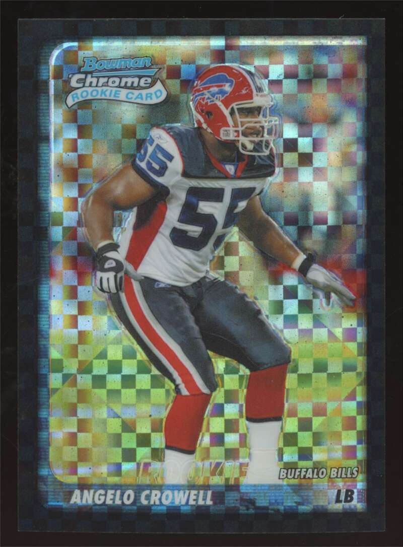 Load image into Gallery viewer, 2003 Bowman Chrome Xfractor Angelo Crowell #156 Buffalo Bills /250 Image 1
