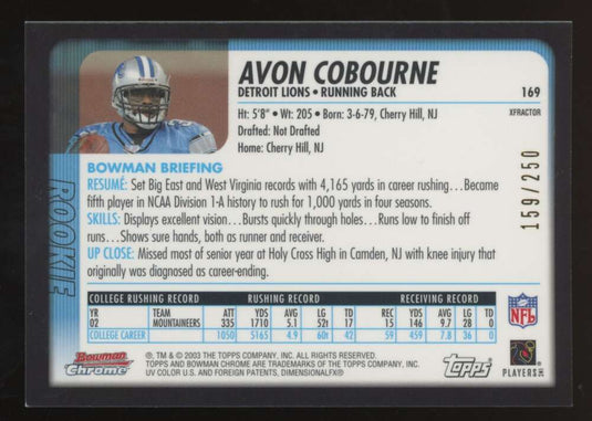 2003 Bowman Chrome Xfractor Avon Cobourne