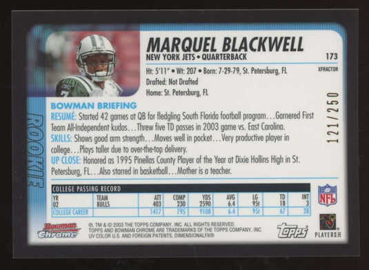 2003 Bowman Chrome Xfractor Marquel Blackwell