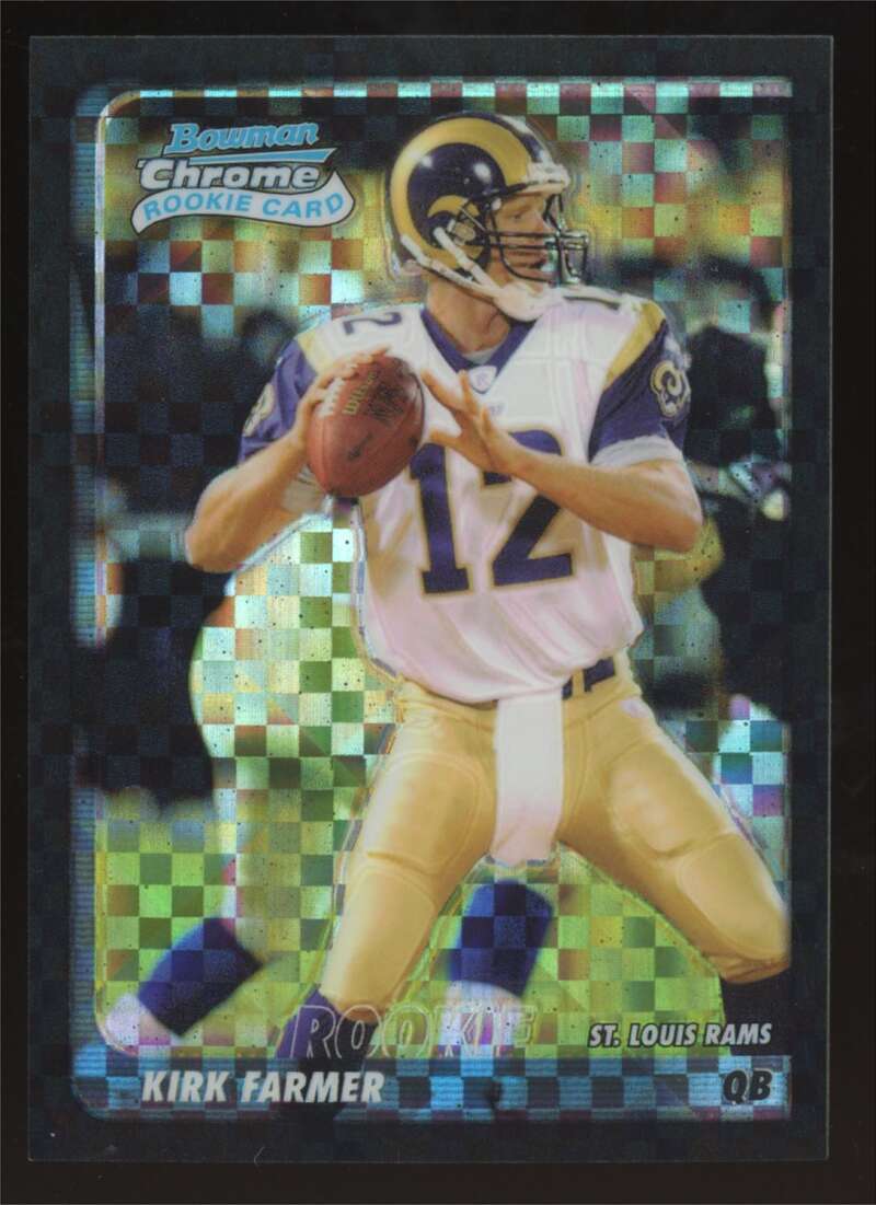 Load image into Gallery viewer, 2003 Bowman Chrome Xfractor Kirk Farmer #184 St Louis Rams /250 Image 1
