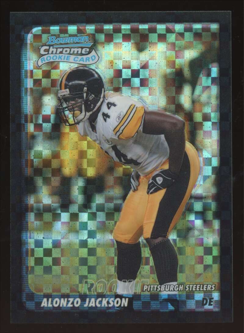 Load image into Gallery viewer, 2003 Bowman Chrome Xfractor Alonzo Jackson #186 Pittsburgh Steelers /250 Image 1
