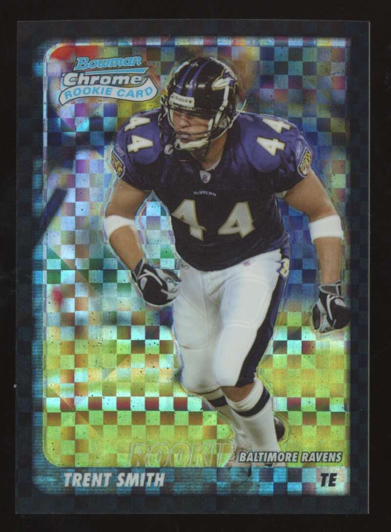 Load image into Gallery viewer, 2003 Bowman Chrome Xfractor Trent Smith #187 Baltimore Ravens /250 Image 1
