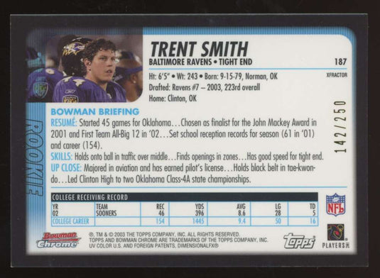 2003 Bowman Chrome Xfractor Trent Smith