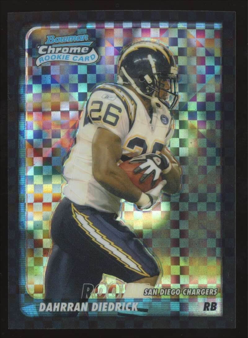 Load image into Gallery viewer, 2003 Bowman Chrome Xfractor Dahrran Diedrick #191 San Diego Chargers /250 Image 1
