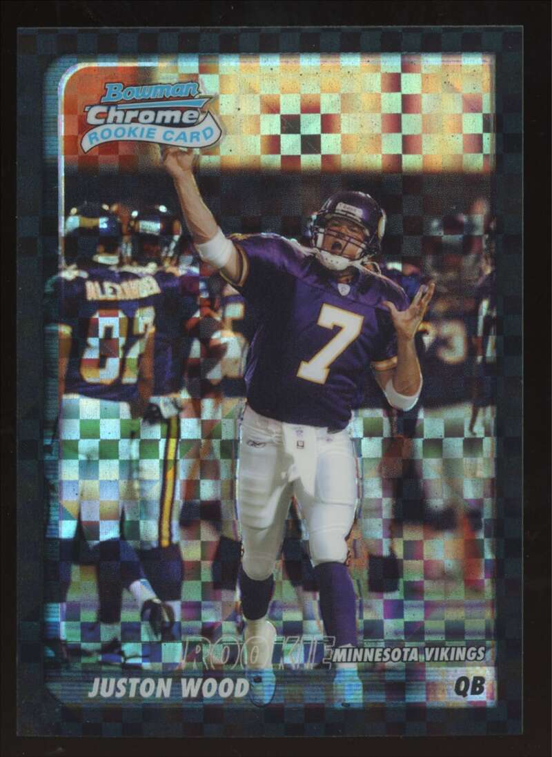 Load image into Gallery viewer, 2003 Bowman Chrome Xfractor Juston Wood #192 Minnesota Vikings /250 Image 1
