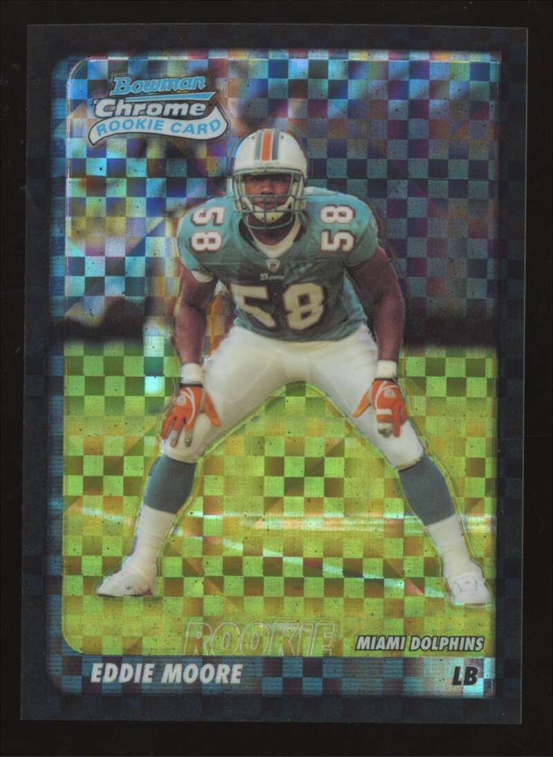 Load image into Gallery viewer, 2003 Bowman Chrome Xfractor Eddie Moore #214 Miami Dolphins /250 Image 1
