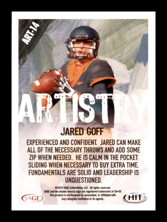 2016 SAGE Hit Artistry Jared Goff