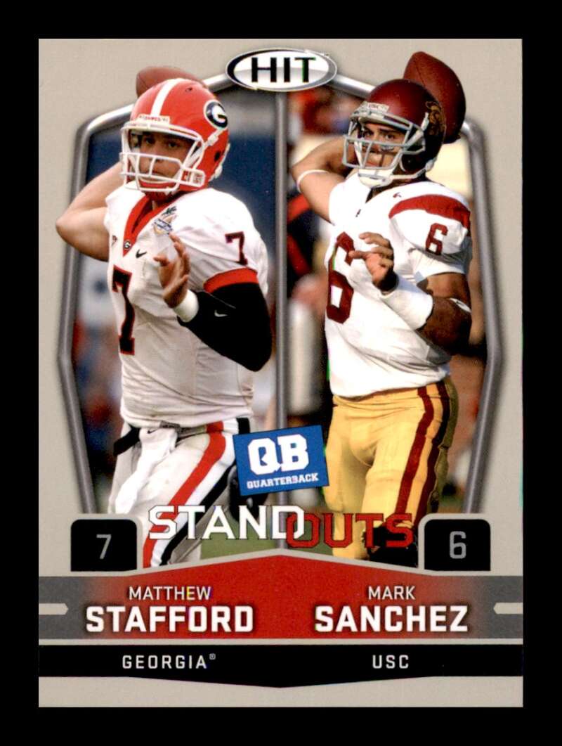 Load image into Gallery viewer, 2009 SAGE HIT Standouts Mark Sanchez Matthew Stafford #52 Rookie RC Image 1
